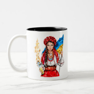 Tasse 2 Couleurs Une fille ukrainienne lutte pour la liberté