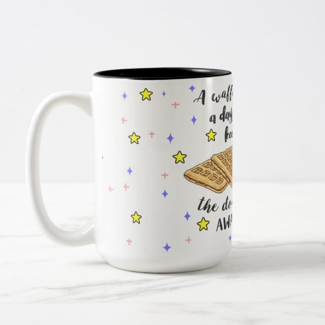 Tasse 2 Couleurs Une gaufre par jour garde le docteur Away ! (Gauche)