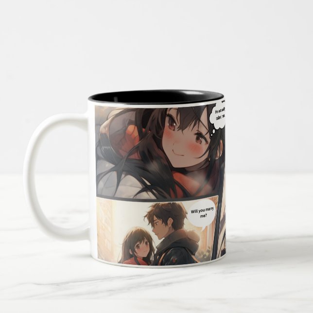 Tasse 2 Couleurs Une mini histoire de manga 'tu vas m'épouser ? (Gauche)