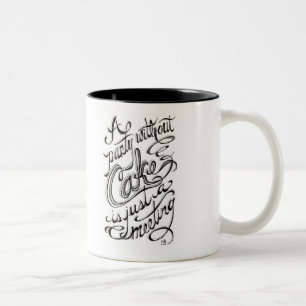 Tasse 2 Couleurs "une partie sans gâteau est juste une réunion "