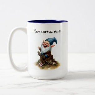 Tasse 2 Couleurs Une peinture aquarelle d'un gnome mignon