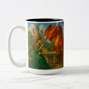 Tasse 2 Couleurs Une princesse jouant aux échecs avec un art imagin