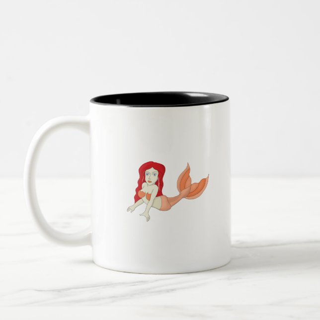 Tasse 2 Couleurs Une sirène à tête rouge (Gauche)
