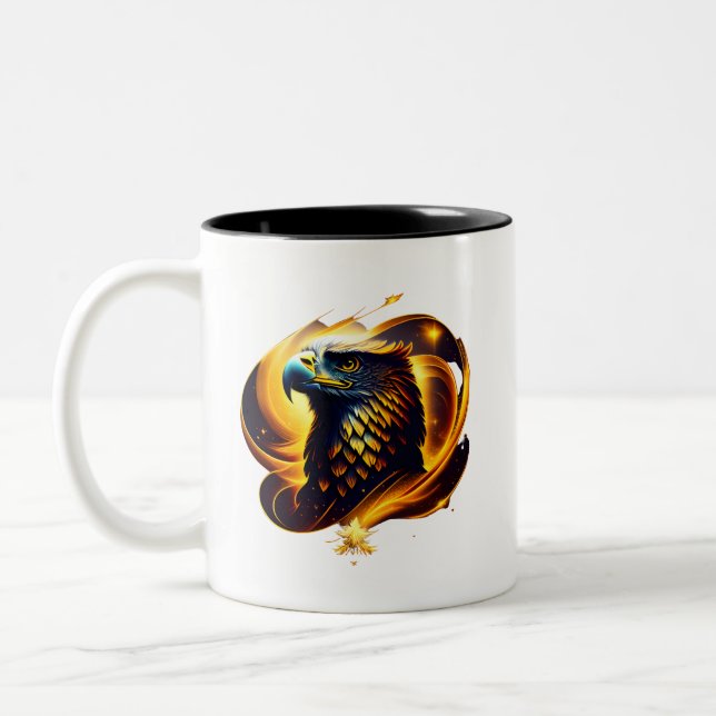 Tasse 2 Couleurs Une tête d'aigle en or (Gauche)