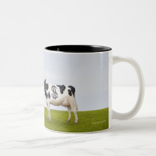 Tasse 2 Couleurs Une vache laitière du Holstein avec des taches