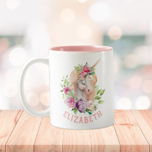 Tasse 2 Couleurs Unicorn Floral