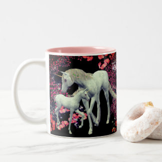 Tasse 2 Couleurs Unicorn Mare Et Imaginaire Foal Personnalisé