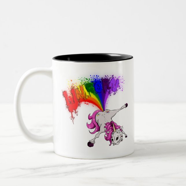Tasse 2 Couleurs unicorn rainbow fart (Gauche)