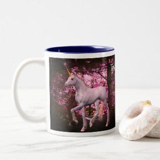 Tasse 2 Couleurs Unicorne Blanche En Imaginaire Forestier Personnal