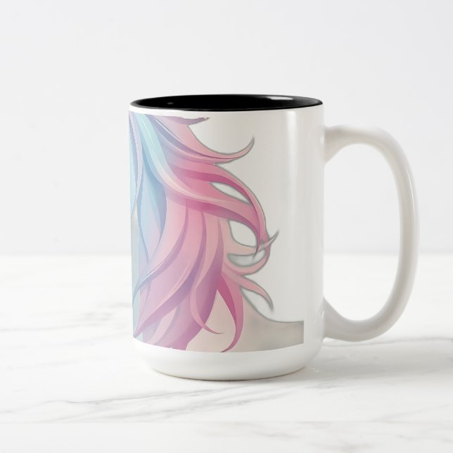 Tasse 2 Couleurs Unicorne d'aquarelle mystique (Droit)
