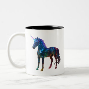 Tasse 2 Couleurs Unicorne en verre arc-en-ciel magique