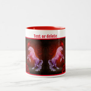 Tasse 2 Couleurs Unicorne Et Cheval D'Imaginaire Rose Personnalisé