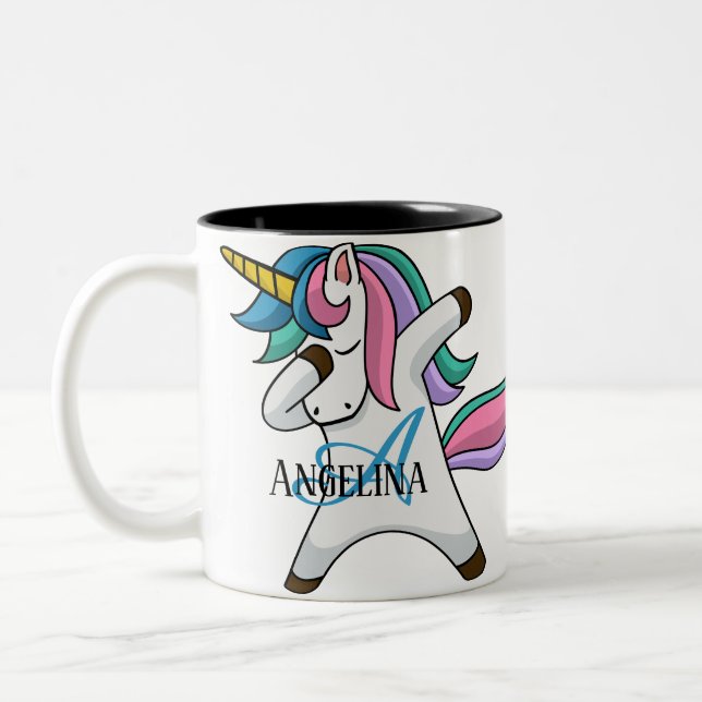 Tasse 2 Couleurs Unicorne personnalisée (Gauche)