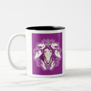 Tasse 2 Couleurs Unicorne pourpre Mandala