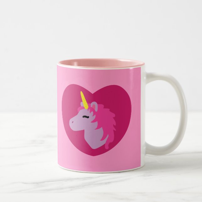 Tasse 2 Couleurs Unicorne rose (Droit)