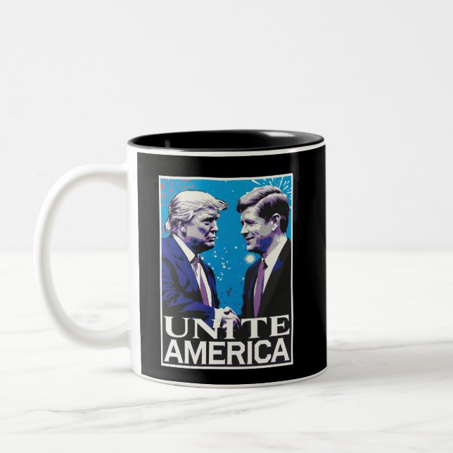 Tasse 2 Couleurs Unir l'Amérique et Trump emblématique (Gauche)