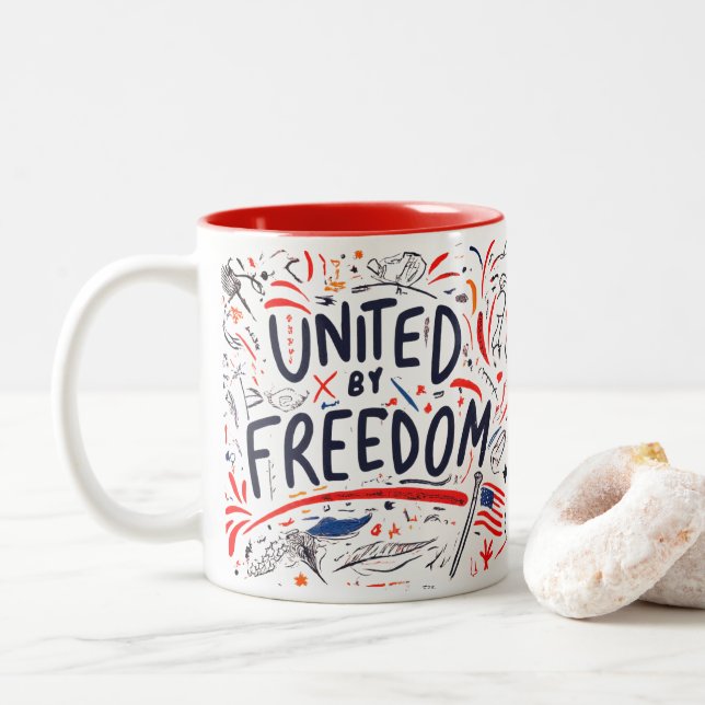 Tasse 2 Couleurs Unis par la liberté (Avec donut)