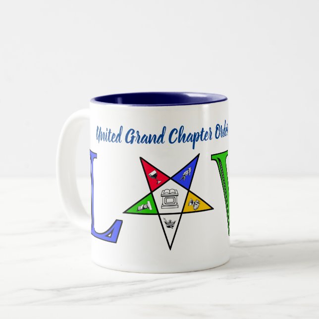 Tasse 2 Couleurs United Grand Chapter OES (Devant gauche)