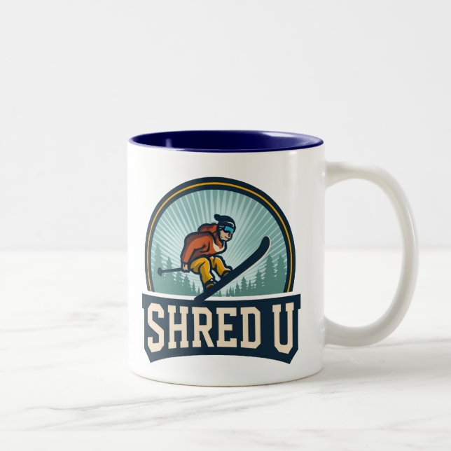 Tasse 2 Couleurs Université de ski Shred (Droit)