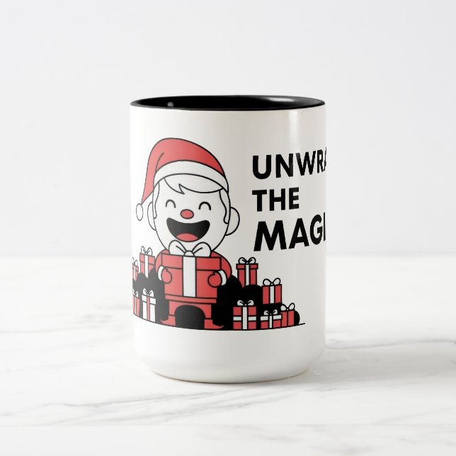 Tasse 2 Couleurs Unwrap the Magic Christmas (Centre)