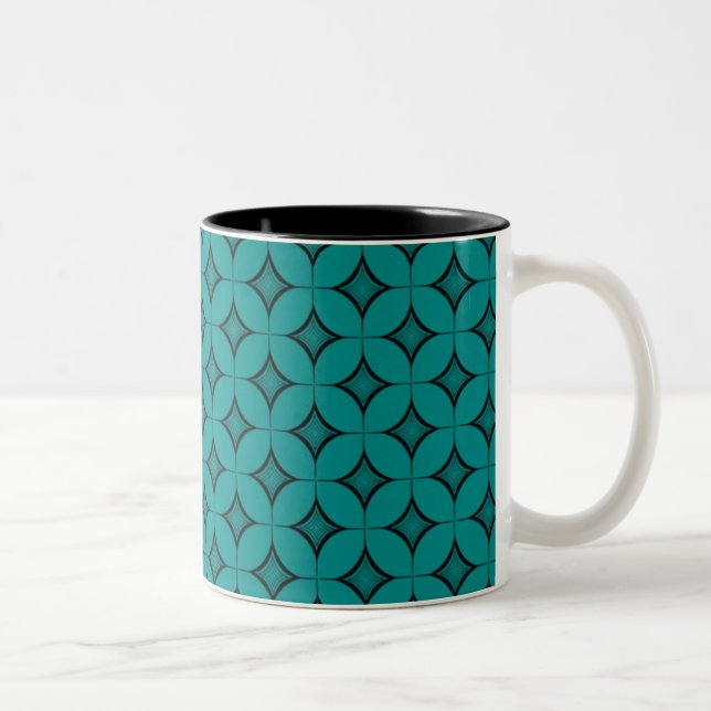 Tasse 2 Couleurs Uptown Retro Mug, Turquoise (Droit)