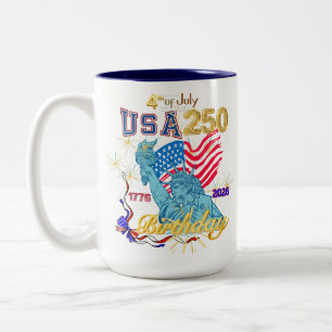 Tasse 2 Couleurs USA 250e anniversaire 4 juillet 1776-2026 