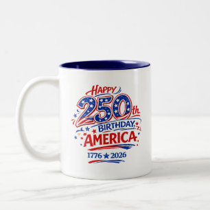 Tasse 2 Couleurs USA Amérique 250e anniversaire patriotique