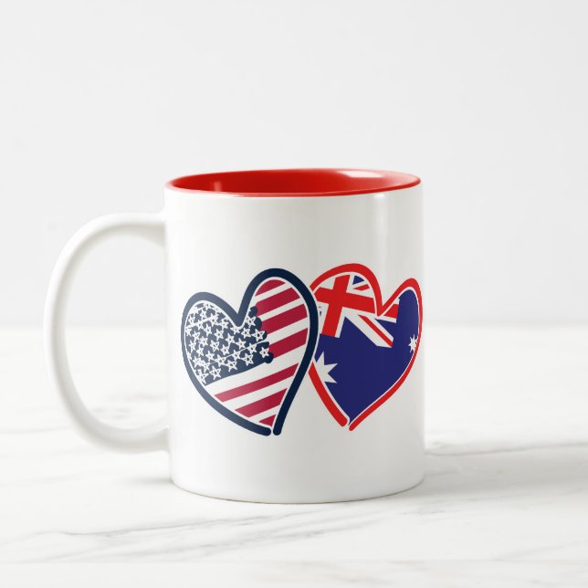 Tasse 2 Couleurs USA—Australie-Amour (Gauche)