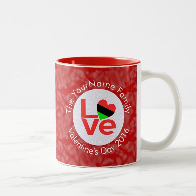 Tasse 2 Couleurs USA Flag Heart Red LOVE (Droit)