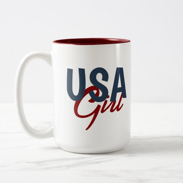 Tasse 2 Couleurs USA GIRL American Flag Chaussure haute talon (Gauche)