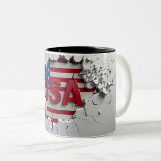 Tasse 2 Couleurs USA Mug, 4th of July Mug, Independence Day