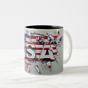 Tasse 2 Couleurs USA Mug, 4th of July Mug, Independence Day