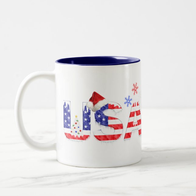 Tasse 2 Couleurs USA pour Noël (Gauche)