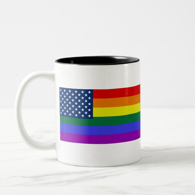 Tasse 2 Couleurs USA Rainbow Pride (Gauche)