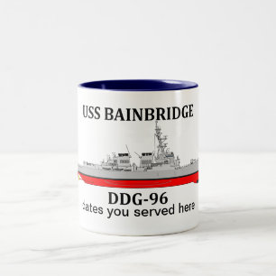 Tasse 2 Couleurs USS Bainbridge, DDG-96, dates personnalisables ser
