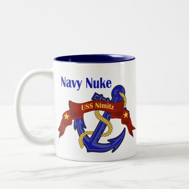 Tasse 2 Couleurs ~ USS Nimitz d'arme nucléaire de marine (Gauche)