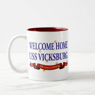 Tasse 2 Couleurs USS Vicksburg à la maison bienvenu
