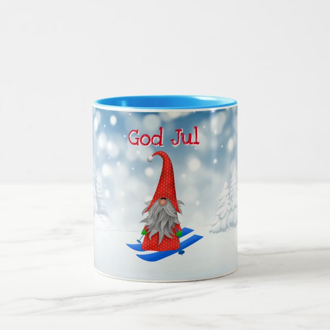 Tasse 2 Couleurs Vacance| Dieu Jul Nisse neige rouge (Centre)
