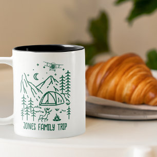 Tasse 2 Couleurs Vacances en famille forêt de bois Avion personnali