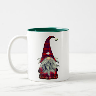 Tasse 2 Couleurs Vacances Gnome Rouge & Buffalo noir Plaid