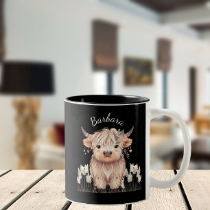 Tasse 2 Couleurs Vache boho Highland à la mode