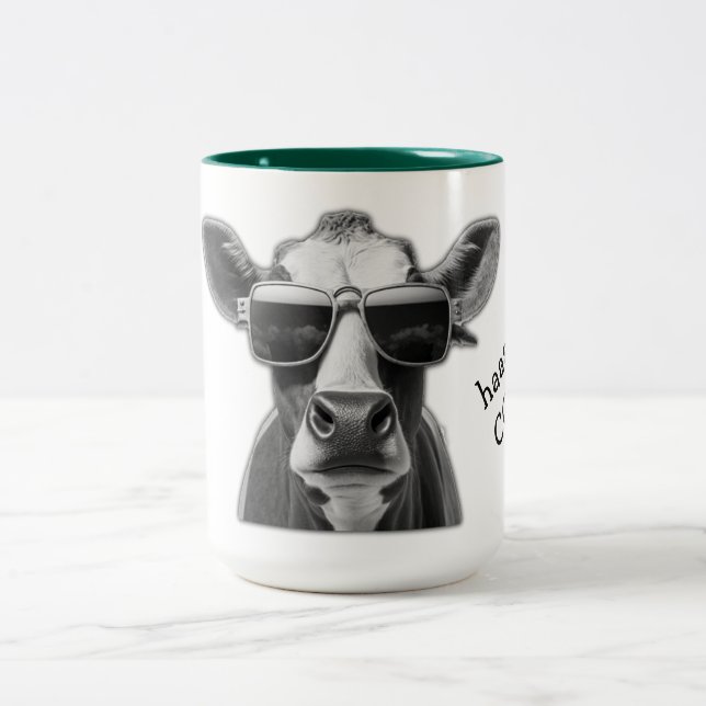 Tasse 2 Couleurs Vache de foin - T-shirt (Centre)