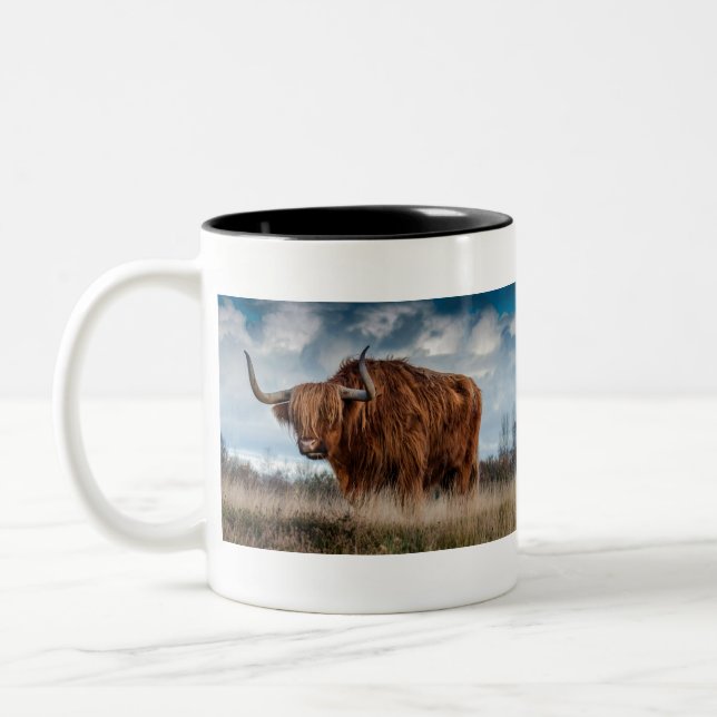 Tasse 2 Couleurs Vache majestueuse des Highlands (Gauche)