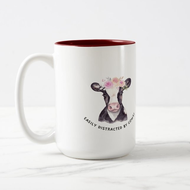 Tasse 2 Couleurs vache mignonne (Gauche)