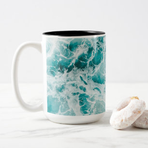 Tasse 2 Couleurs Vagues bleues de l'océan