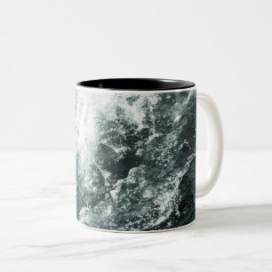 Tasse 2 Couleurs Vagues De Belle Mer Noire Et Blanc