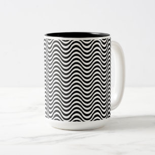 Tasse 2 Couleurs Vagues noires et blanches