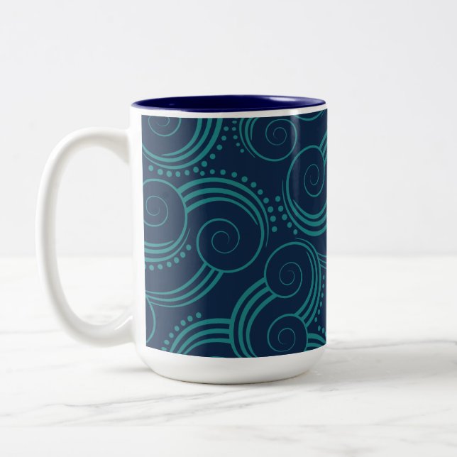 Tasse 2 Couleurs Vagues océaniques tourbillonnant (Gauche)