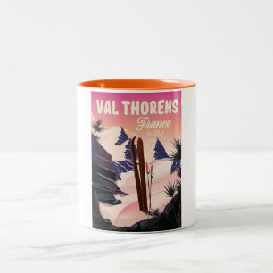 Tasse 2 Couleurs Val Thorens, affiche de ski en France