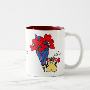 TASSE 2 COULEURS VALENTINE DE L'AMOUREUX DES CHATS